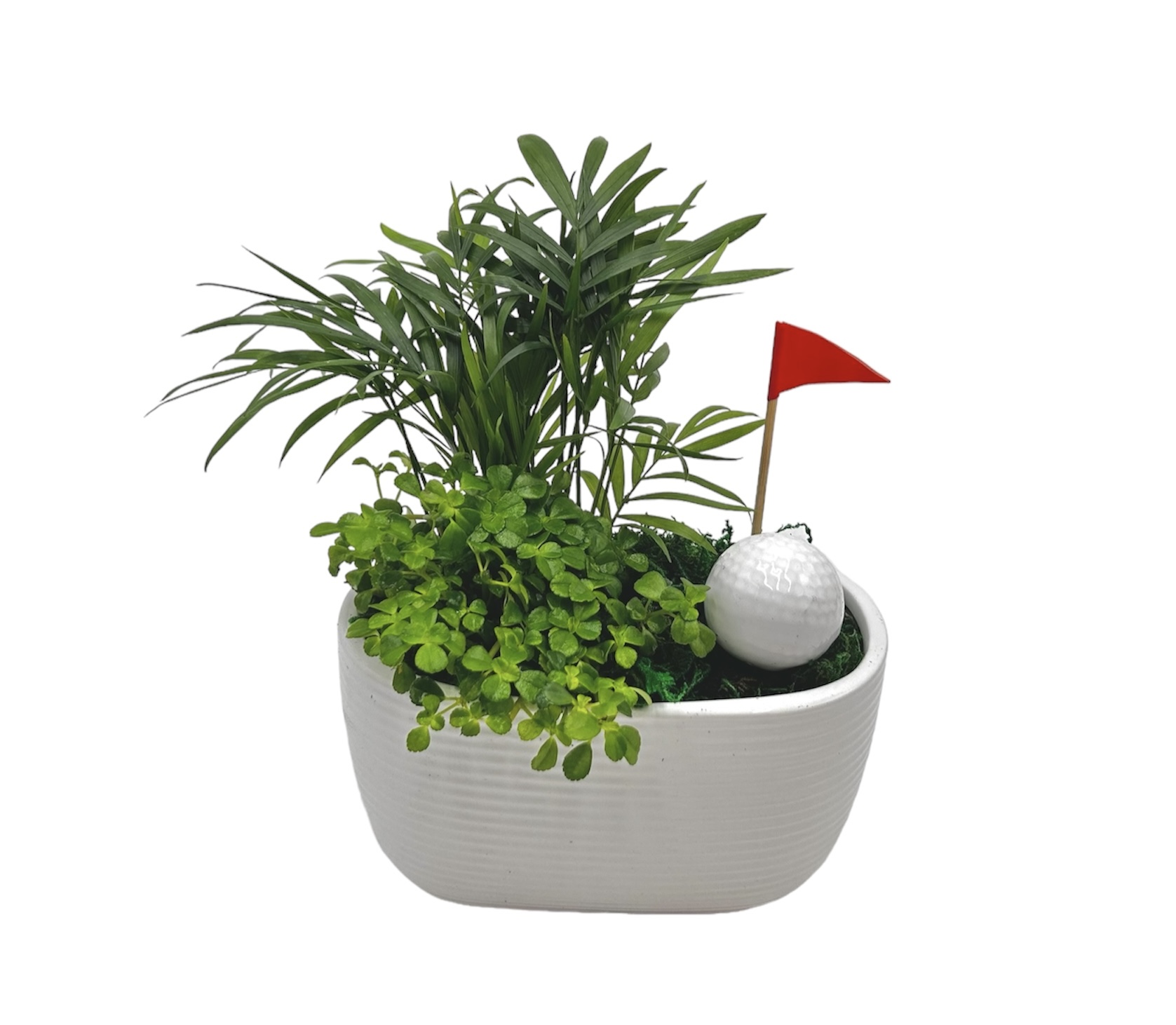 Ceramic Oval Golf Garden With Golf Decorations Ceramic Oval Golf Garden With Golf Decorations