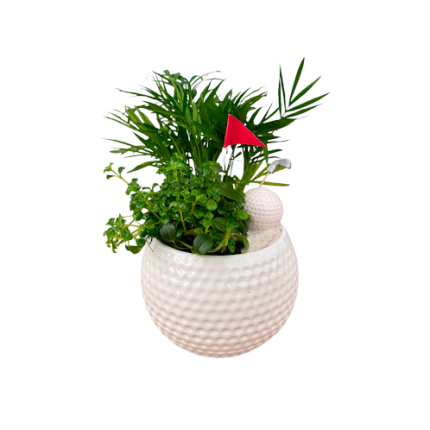 Ceramic Golf Ball With Garden & Deco