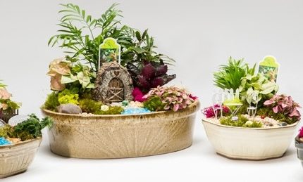 Ceramic Fairy Garden With Mini Deco & Plants