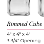Rimmed Cube Vase, 4"