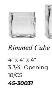 Rimmed Cube Vase, 4"