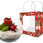 Red Wood Rose Bowl in Bag