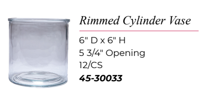 Rimmed Cylinder, 6"