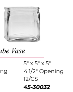 Rimmed Cube Vase, 5"